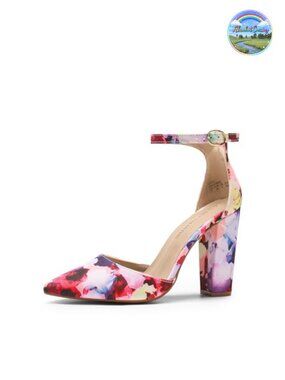 Women's Coco Chunky High Heel Pumps Closed Toe Ankle Strap Dress Shoes